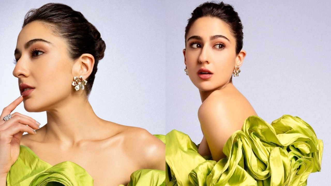 Sara Ali Khan Ups Her Western Fashion Game in Green Ruffle Gown; See Photos