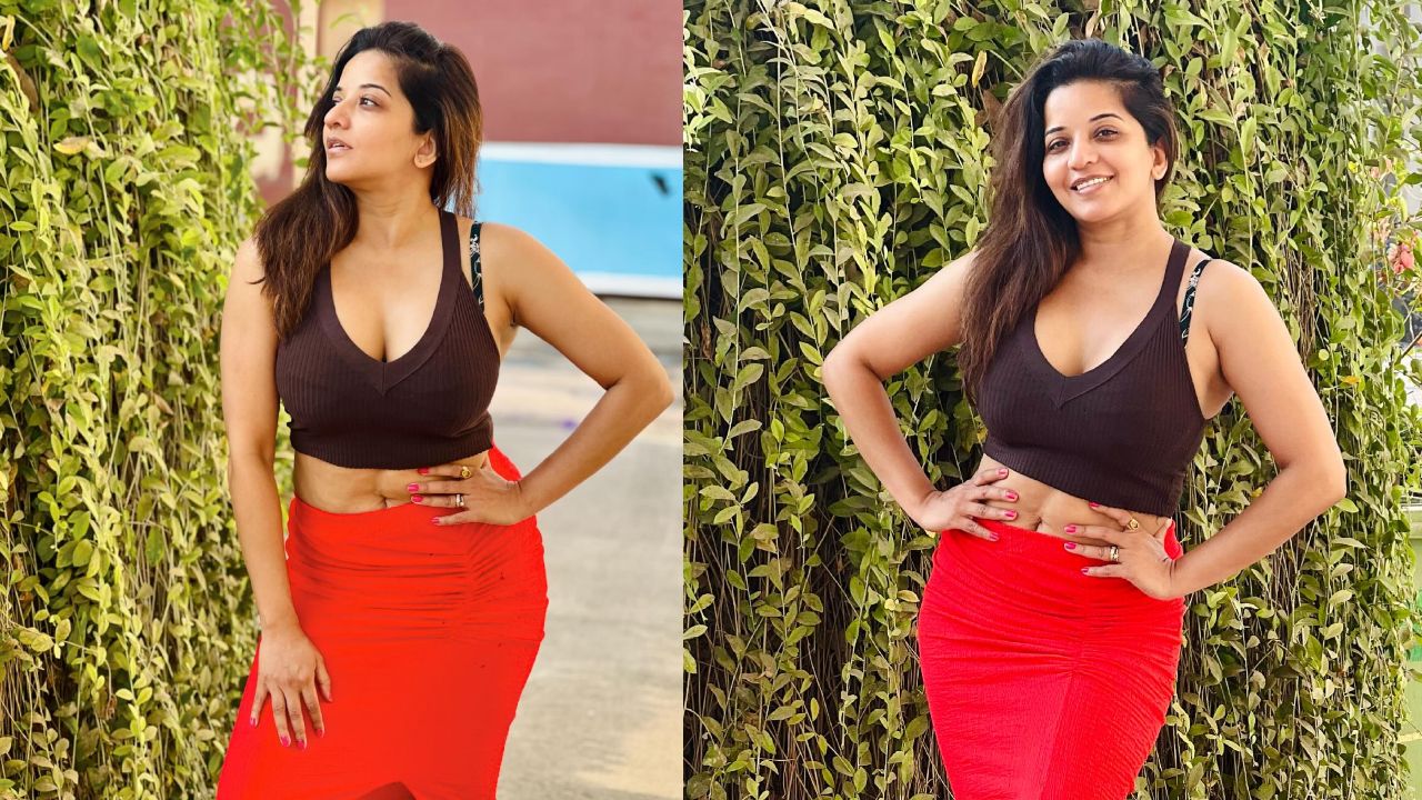 Sensation Style: Monalisa Sets The Temperature Soaring In A Brown Crop Top And Red Skirt, See Pics 887524