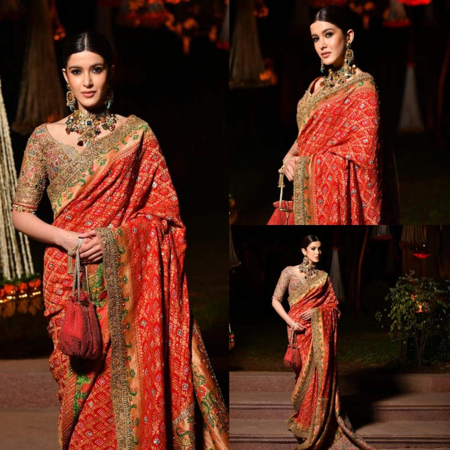 Shanaya Kapoor Sparks Royal Allure In Traditional Red Saree, See Viral Photos 885744