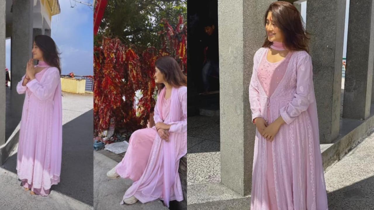 Shivangi Joshi Looks Mesmerizingly Beautiful In Pink Anarkali, Takes Blessings At Famous Temple | IWMBuzz