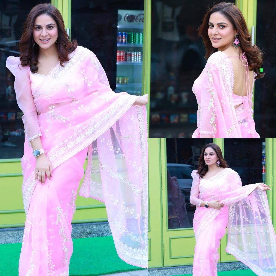 Shraddha Arya Radiates Grace In Soft Pink Floral Saree, See Photos 886998