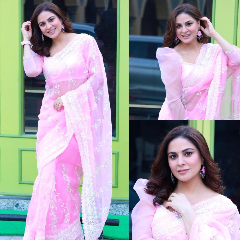 Shraddha Arya Radiates Grace In Soft Pink Floral Saree, See Photos 886999