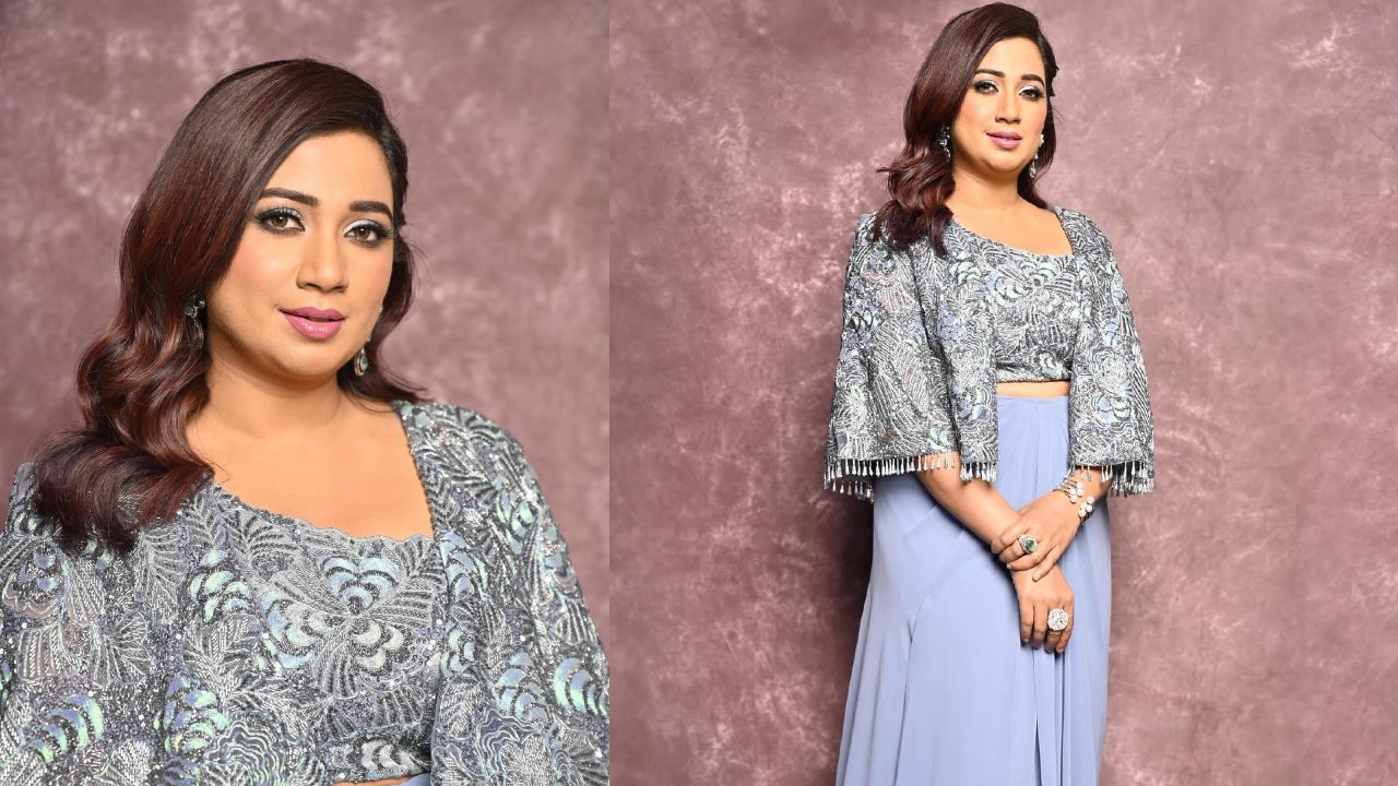 Singing Sensation: Shreya Ghoshal Channels Grace In A Silver Blouse And Blue Skirt 885665