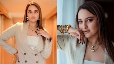 Sonakshi Sinha Takes Fashion To New Heights In A Beige And Black Maxi Dress; See Pics