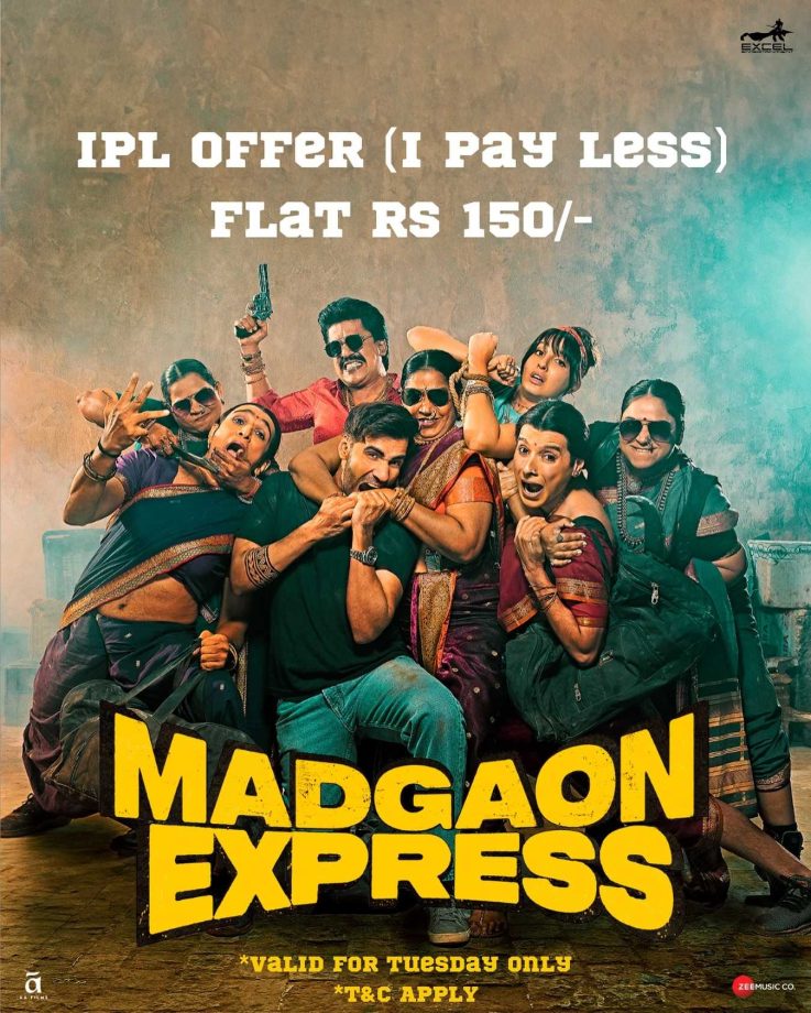 Special offer opens! Today, watch Excel Entertainment's Madgaon Express at Rs. 150 with the special IPL offer 'I. Pay. Less'! 888778