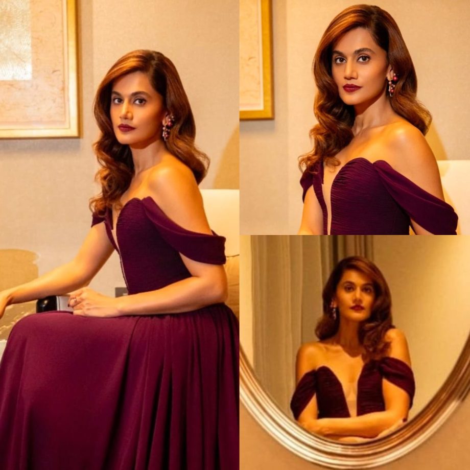 Taapsee Pannu Redefines Glamour In Purple Gown, See Bold & Beautiful Photos 885616