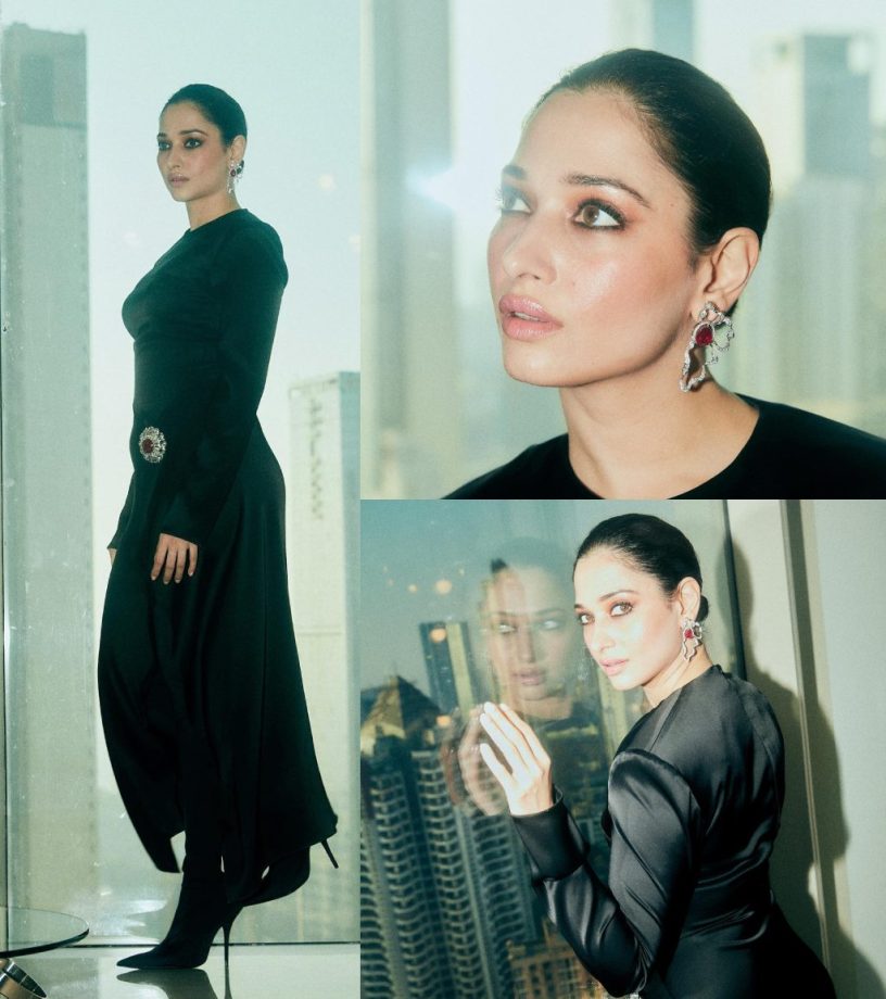 Tamannah Bhatia Sets Out Heart Racing In A Black Satin Dress; Check Now! 885881