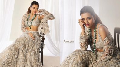 Tejasswi Prakash Makes A Regal Fashion Statement In A Champagne And Silver Lehenga Set