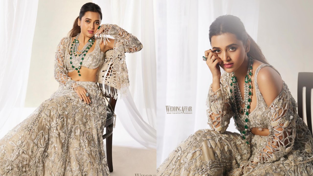 Tejasswi Prakash Makes A Regal Fashion Statement In A Champagne And Silver Lehenga Set 885705