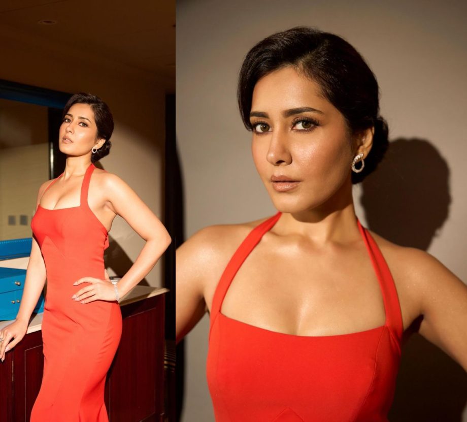 Trend Alert: Raashii Khanna Sets The Style Bar High In An Orange Midi Dress 887283