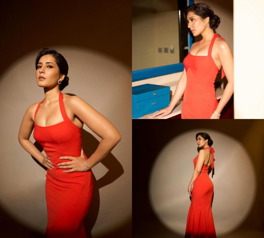 Trend Alert: Raashii Khanna Sets The Style Bar High In An Orange Midi Dress 887284