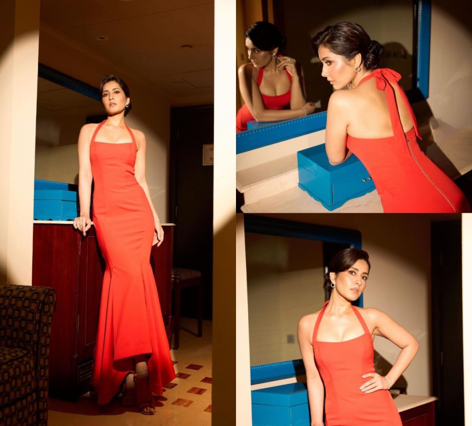 Trend Alert: Raashii Khanna Sets The Style Bar High In An Orange Midi Dress 887285