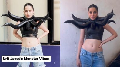Urfi Javed Gives A Twist To Her Casual Look In Black Horn Top And Blue Jeans; Check Now!