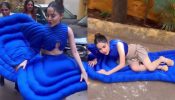 Urfi Javed Sets Unique Fashion Trends In A Blue Crop Top And Mattress Skirt, See Pics! 888976