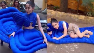 Urfi Javed Sets Unique Fashion Trends In A Blue Crop Top And Mattress Skirt, See Pics!