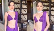 Urfi Javed Steals Spotlight Embracing Her Look In Stunning Purple Sequin Saree, See How