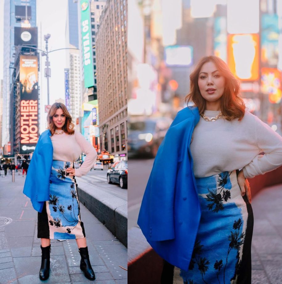 Vibe Check: Munmun Dutta Gives Bossy Look In Blue Blazer And Printed Skirt 885061