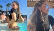 Watch: Hansika Motwani's Pool Time Glam In A Black Crop Top And Animal Printed Bikini 888589