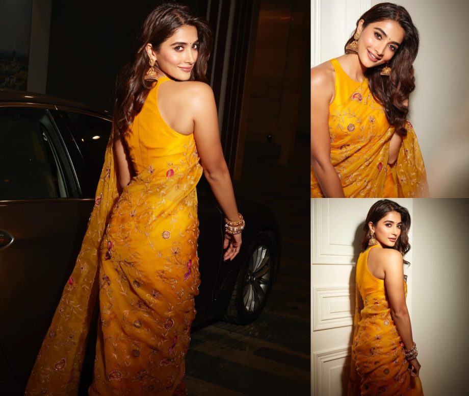 Who Looks Captivating In Yellow Threadwork Saree- Pooja Hegde Or Jannat Zubair? 889097