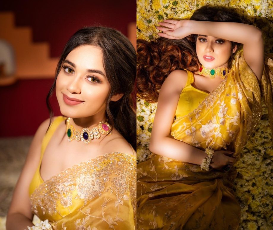 Who Looks Captivating In Yellow Threadwork Saree- Pooja Hegde Or Jannat Zubair? 889094