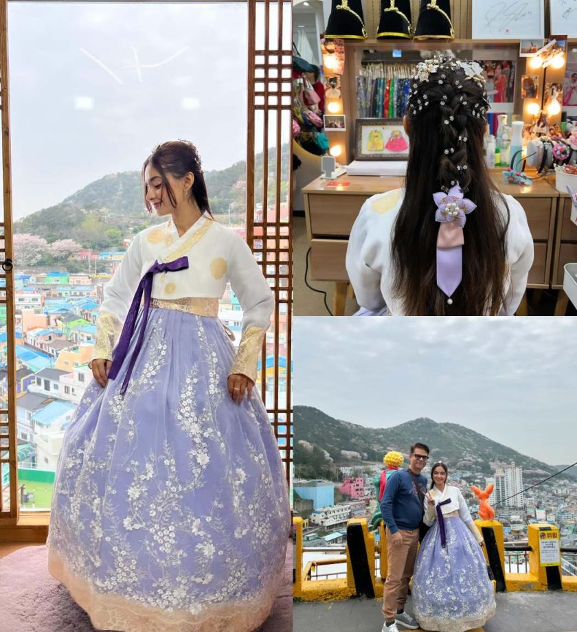 Anushka Sen Embraces K-drama Vibes In An Elegant White And Purple Hanbok Dress 890549