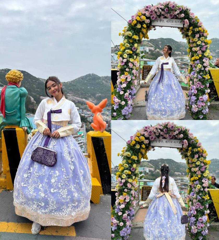 Anushka Sen Embraces K-drama Vibes In An Elegant White And Purple Hanbok Dress 890551