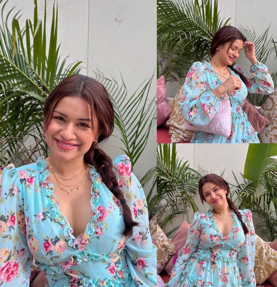 Avneet Kaur Channels Floral Grace In A Blue Ruffle Dress, Check Now! 890301