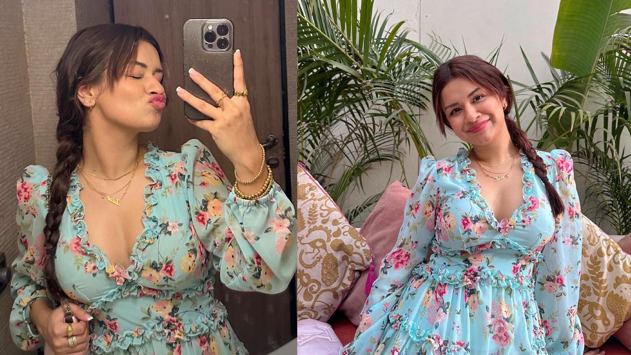 Avneet Kaur Channels Floral Grace In A Blue Ruffle Dress, Check Now! 890303