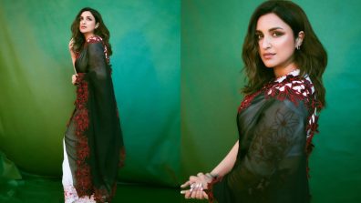 Caught On Camera: Parineeti Chopra’s Smokey Twist In Timeless Saree Trend