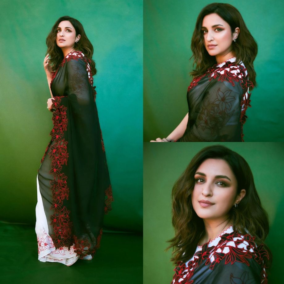 Caught On Camera: Parineeti Chopra's Smokey Twist In Timeless Saree Trend 890397