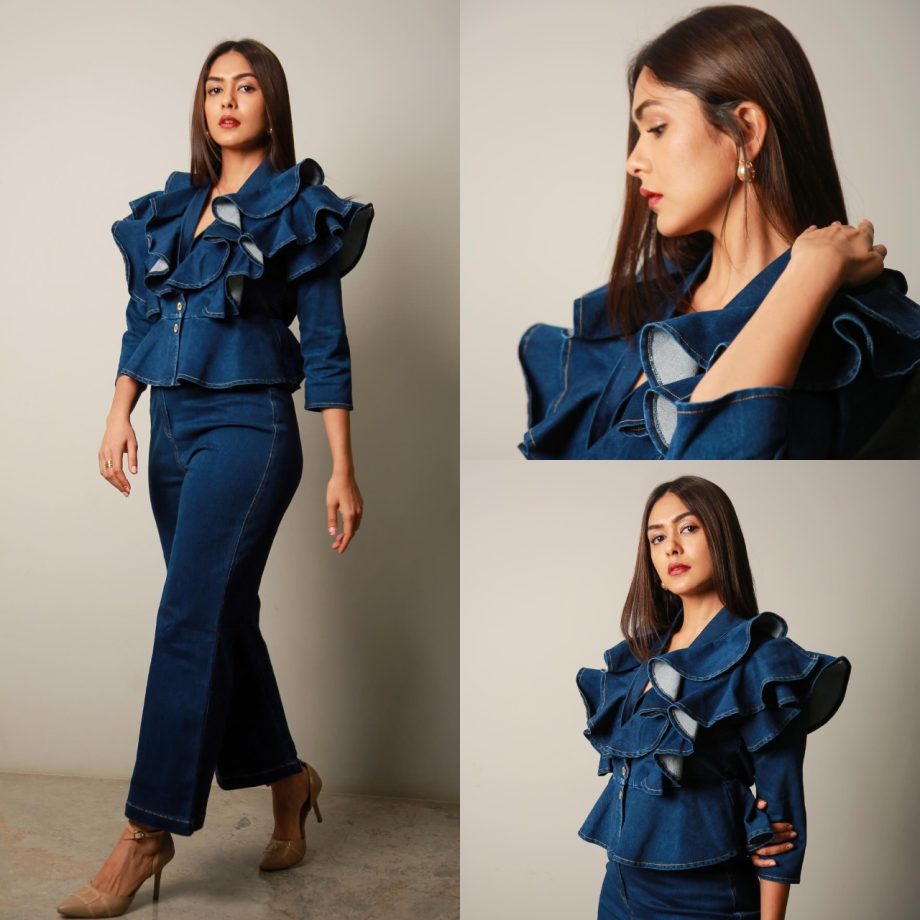 Check Out: Mrunal Thakur Nails The Trend In A Blue Denim Co-Ord Set 891334