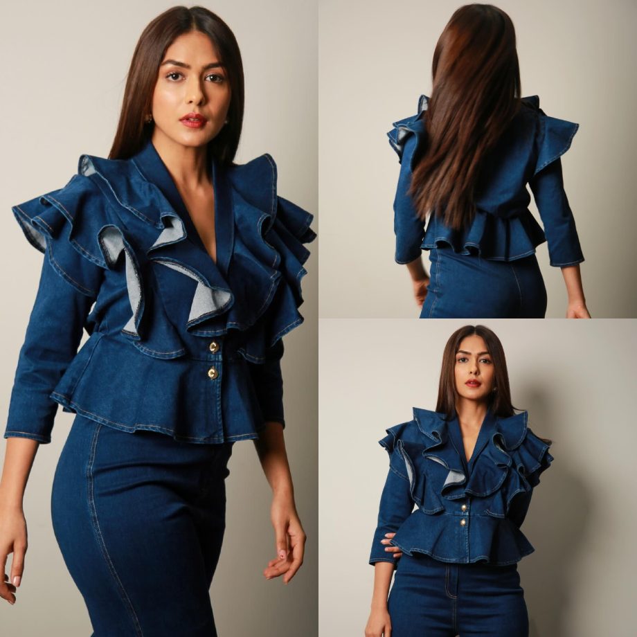Check Out: Mrunal Thakur Nails The Trend In A Blue Denim Co-Ord Set 891333