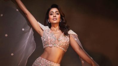 Ethereal Beauty: Shriya Saran Bedecks Herself in a Pink Floral Lehenga Set, Creating Magic for Fablook Magazine’s Photoshoot!