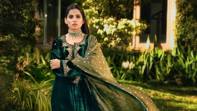 Ethereal Charm: Priya Bapat Elevates Ethnic Fashion In A Green And Gold Salwar Suit