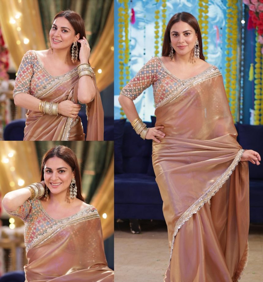 Ethereal Elegance: Shraddha Arya Channels Timeless Charm In A Brown Organza Saree 889665