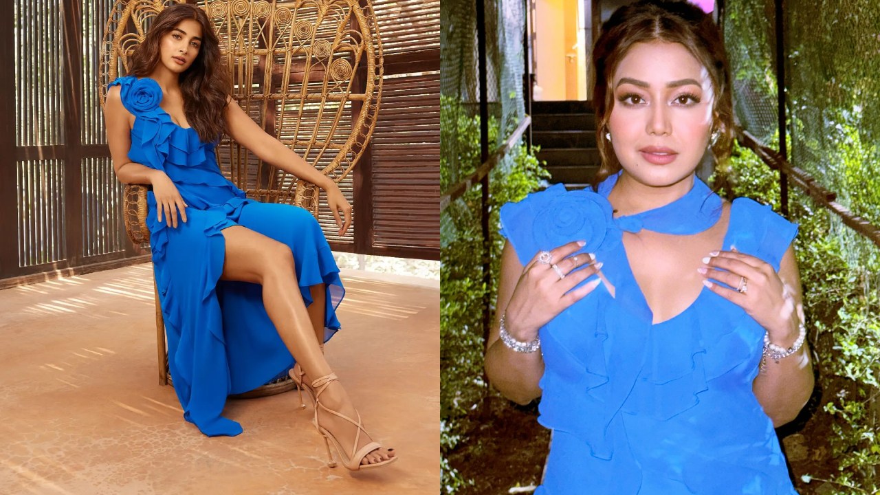 Fashion Face-off: Pooja Hegde vs. Neha Kakkar:  Who Wore Blue Ruffle Dress Better? 893079