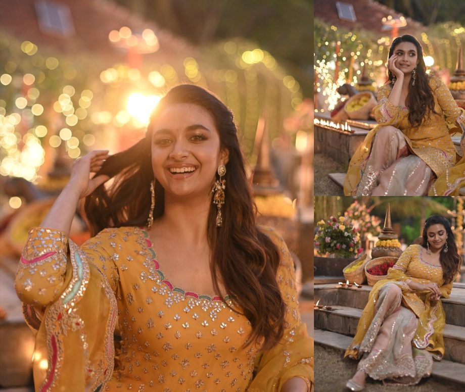 Keerthy Suresh Radiates Glam in a Yellow Sharara Set, Raashii Khanna Loved her Beauty! 891552