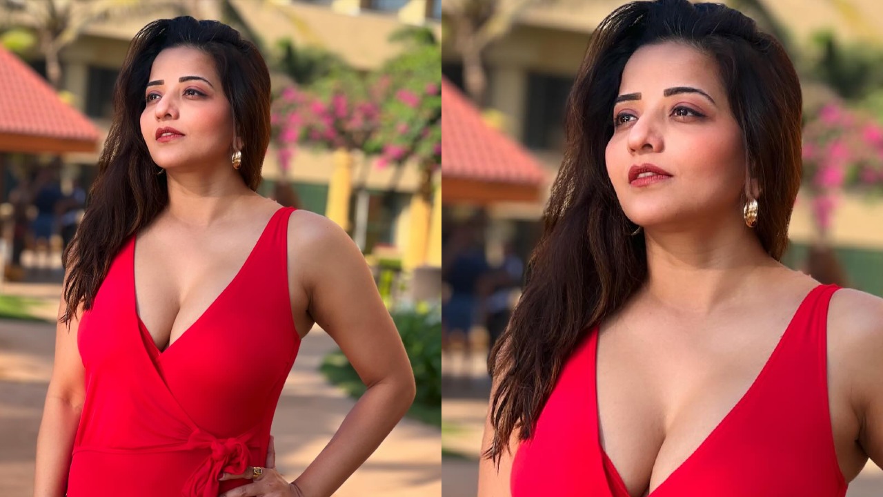 Monalisa Looks Breathtakingly Hot In Red Monokini, See Photos 891839