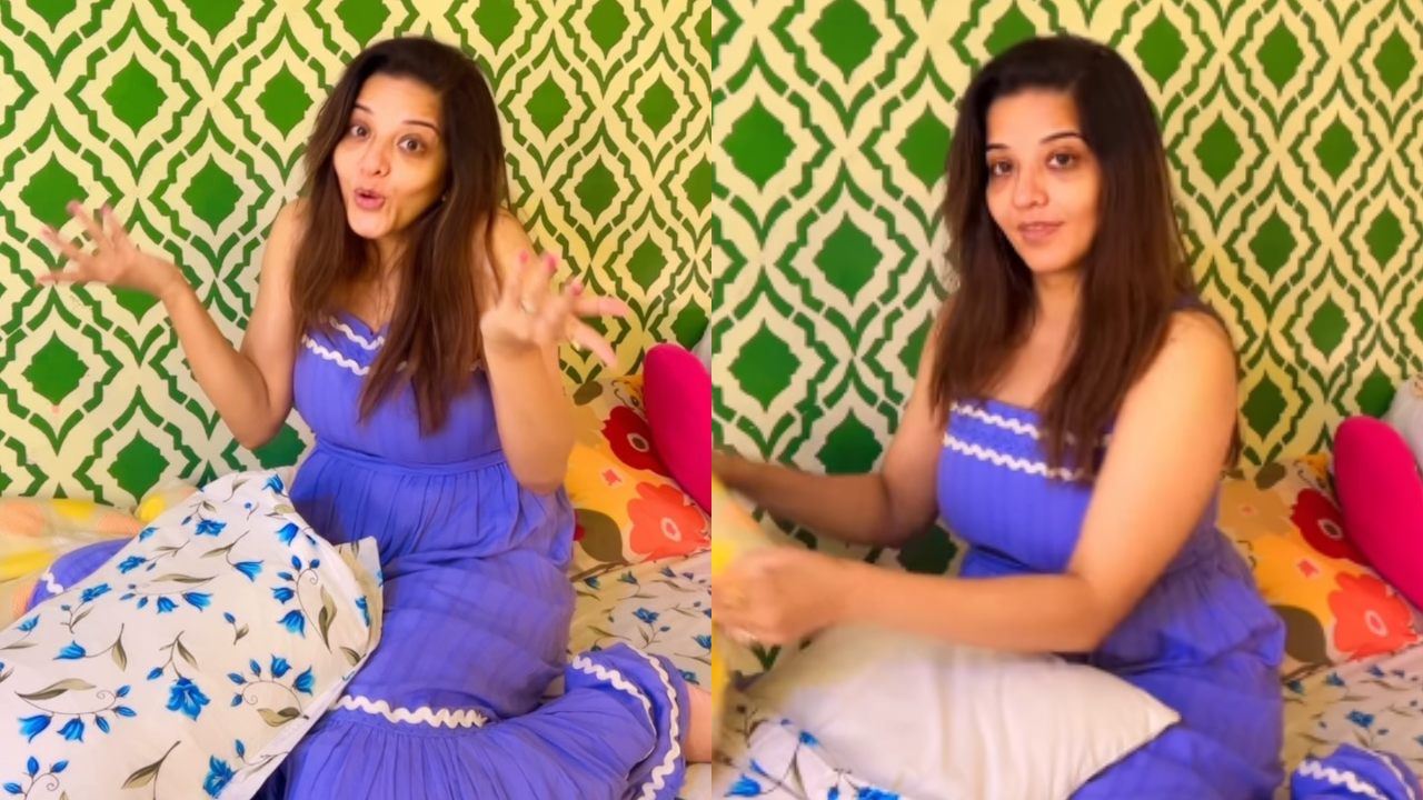 Monalisa's Unseen Quirky Side As She Dazzles In A Blue And White Maxi Dress, Watch! 890447