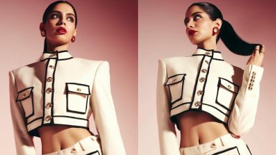 Monochrome Look: Khushi Kapoor Flaunts Toned Legs in a white and black crop blazer and shorts