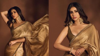 Mouni Roy Flaunts Her Timeless Beauty In A Gold Ombré Saree, See Pics!