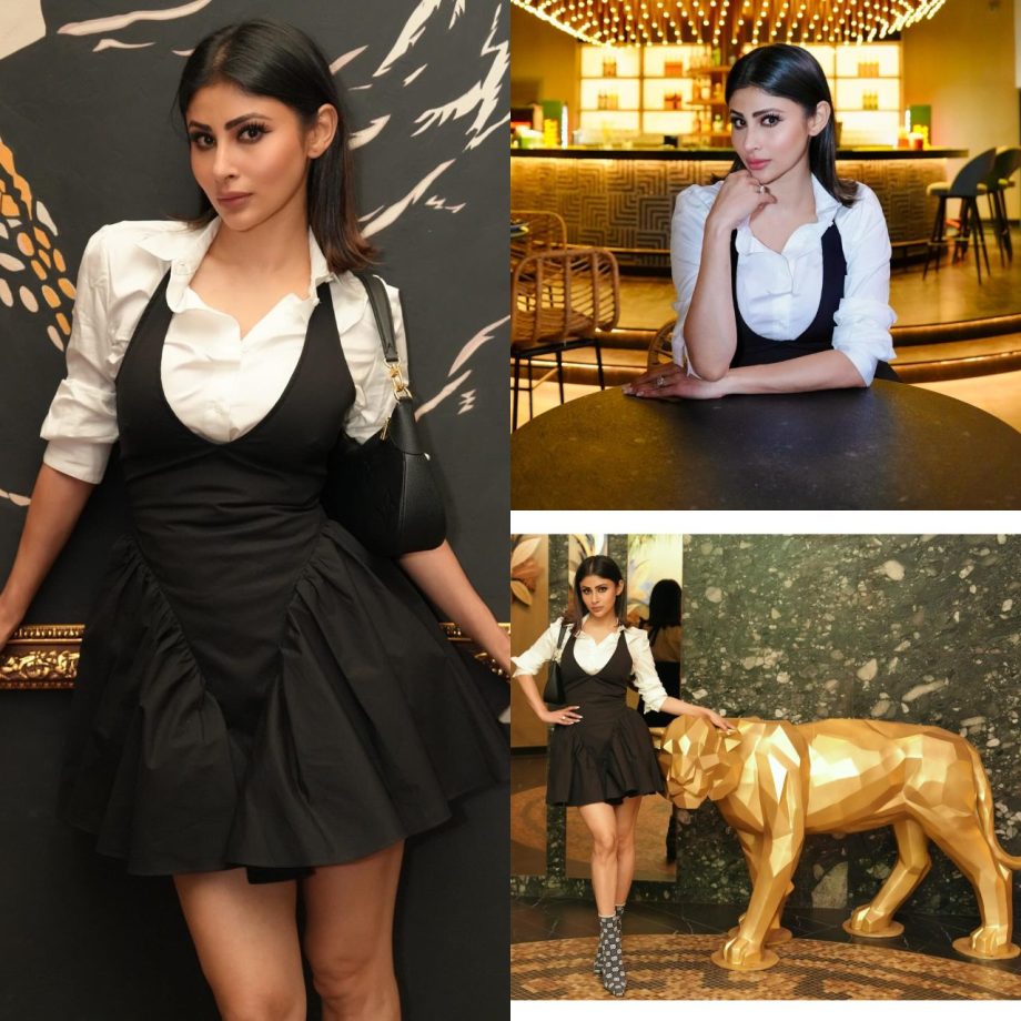 Mouni Roy's Striking Appearance In A White And Black Shirt Dress At Her New Restaurant, Disha Patani Wishes Congratulations! 891358