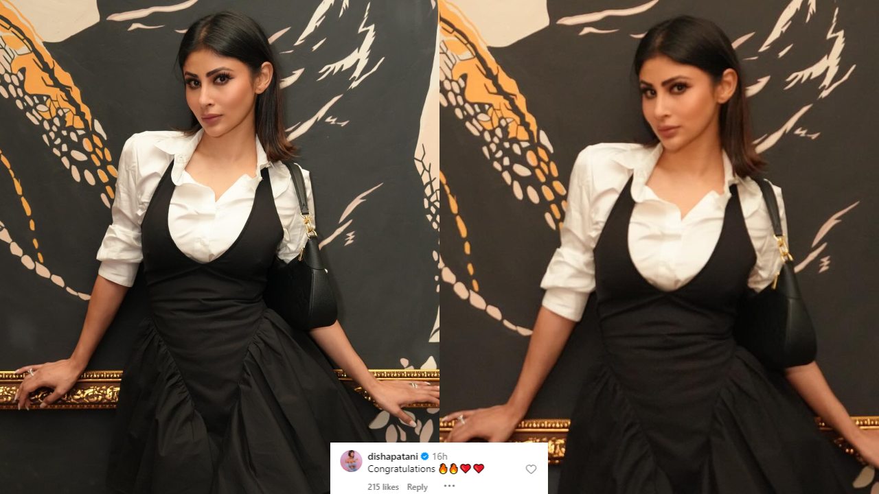 Mouni Roy's Striking Appearance In A White And Black Shirt Dress At Her New Restaurant, Disha Patani Wishes Congratulations! 891356