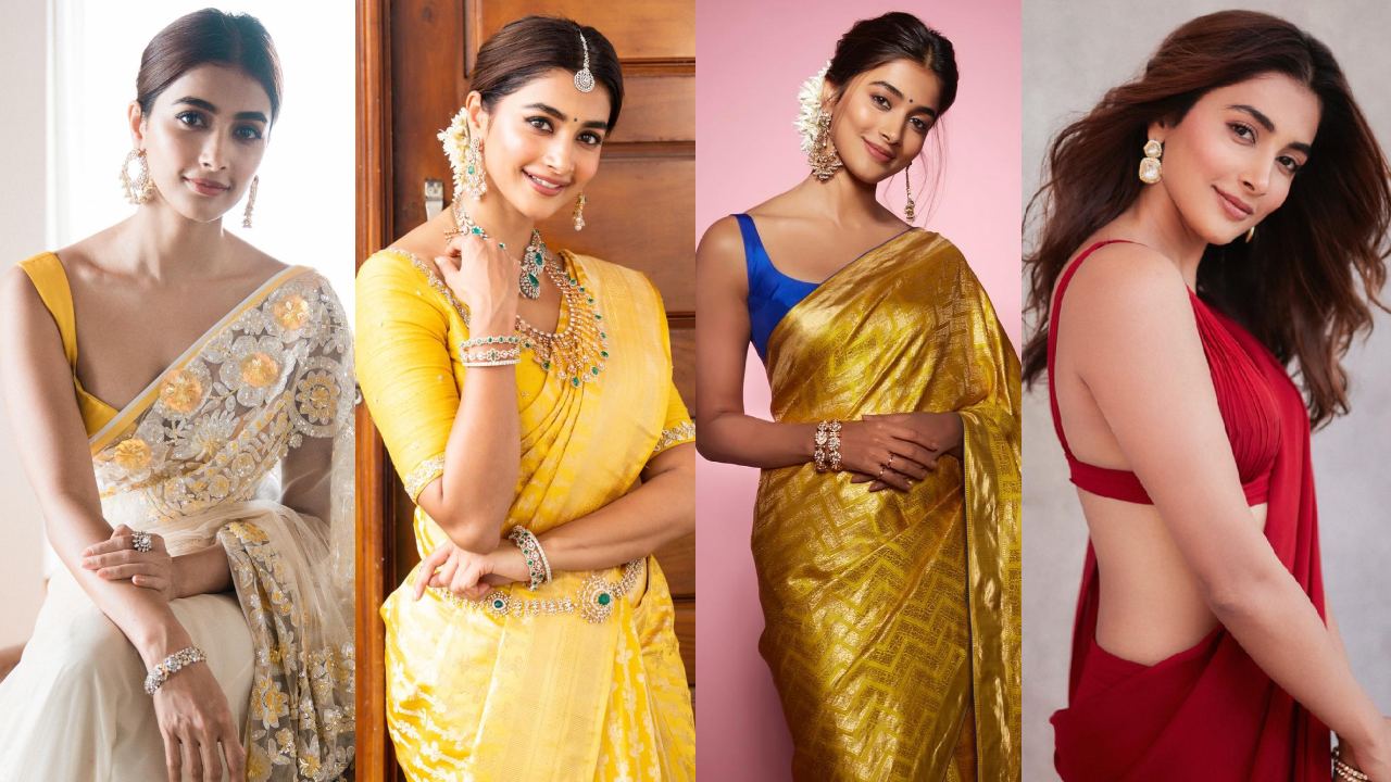 Pooja Hegde Inspired Hairstyles To Rock Saree Look 890041