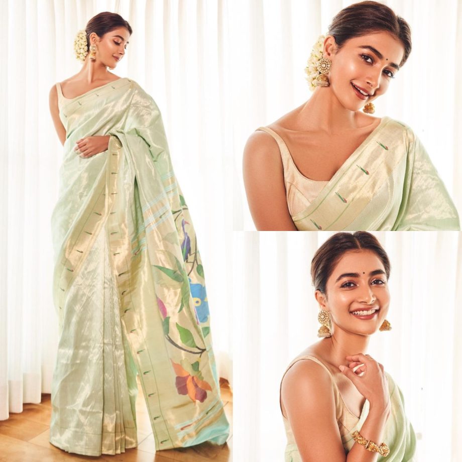 Pooja Hegde Inspired Hairstyles To Rock Saree Look 890038