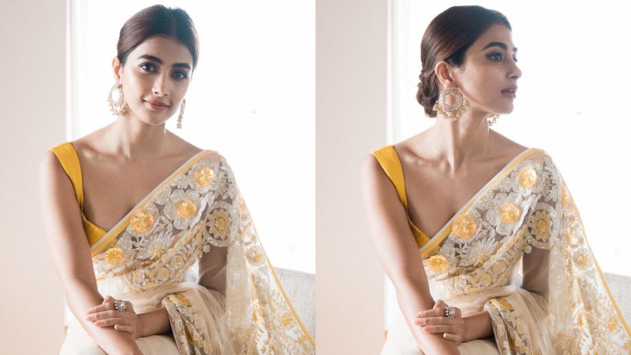 Pooja Hegde Inspired Hairstyles To Rock Saree Look 890031