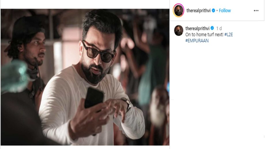 Prithviraj Sukumaran shares rare image from the sets of his next directorial, 'L2: Empuraan' 891865