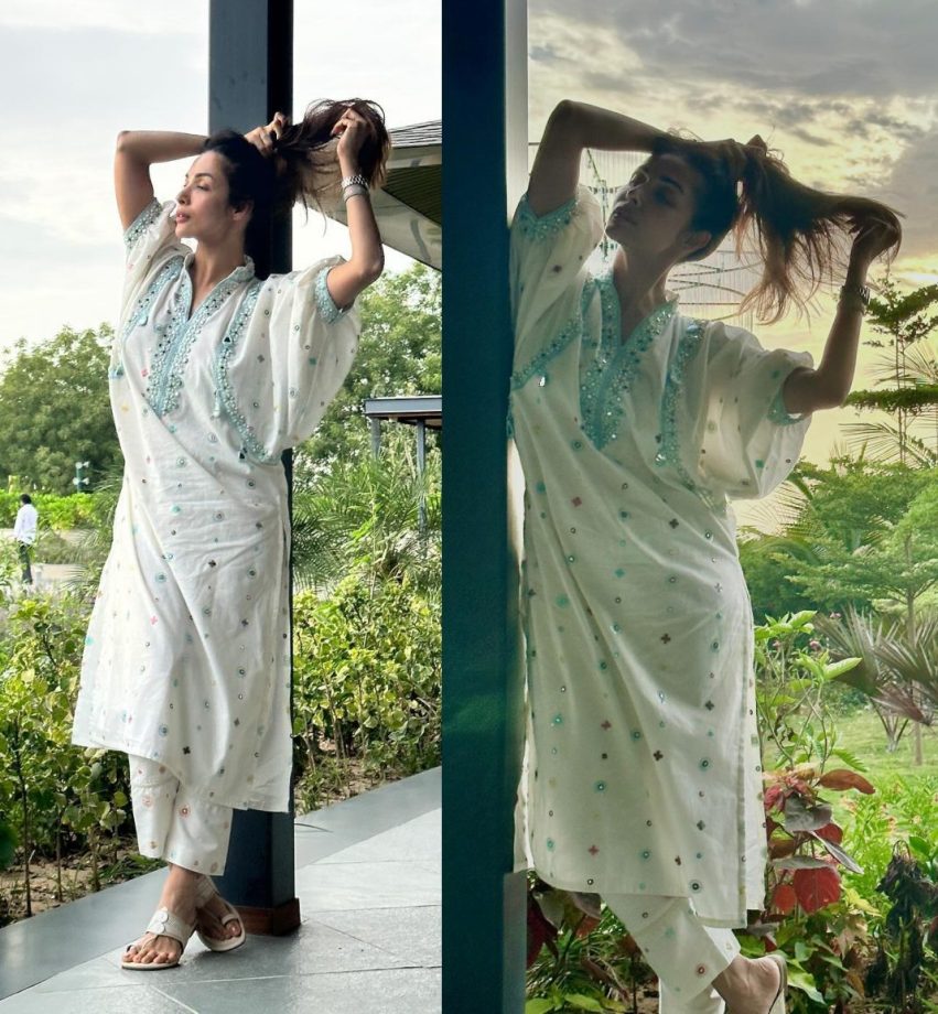 Pure Grace: Malaika Arora Elevates Traditional Glamour In A White Kurta Set 890267
