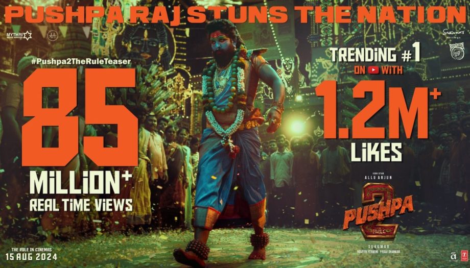 Pushpa 2: The Rule brings real madness to the forefront! The teaser sets the benchmark high by trending at the No.1 position with 85 million views 890661