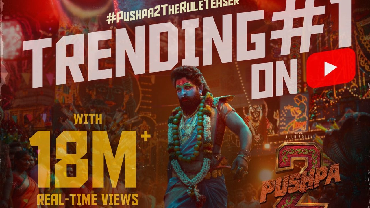 Pushpa 2: The Rule euphoria has taken over social media! The teaser created the record by trending at No.1 position with 18 million views 890582
